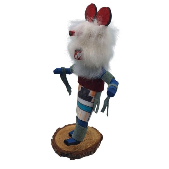 Kachina Handmade Doll Signed 7 Inch Bear AM Native American Indian Art Wood - Picture 5 of 10